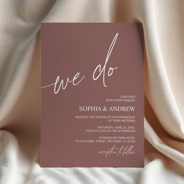 Convite Terracotta We Do Minimalist Wedding Invitation (Criador carregado)