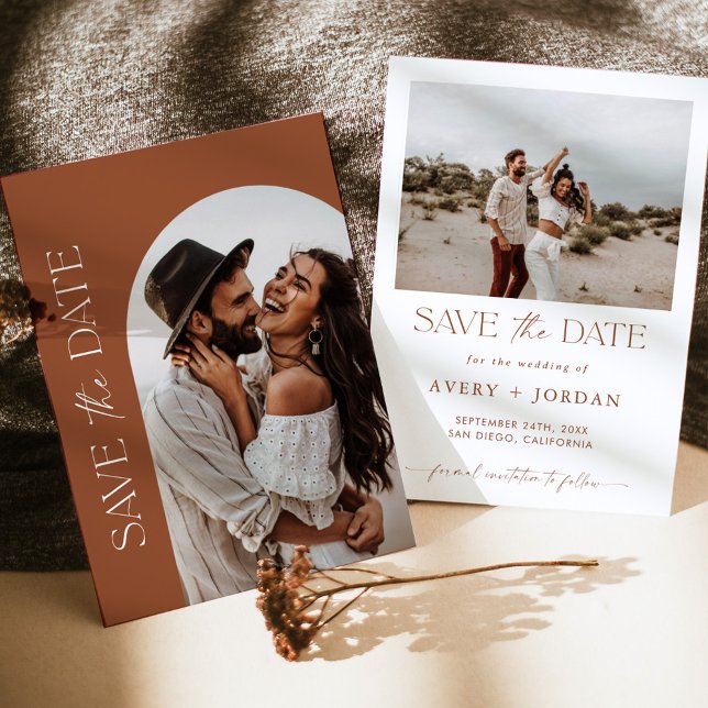Convite Terracotta Wedding Save Date, Boho Save Dates (Criador carregado)