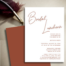 Convite Terracotta Whimsical Script Chic Bridal Luncheon