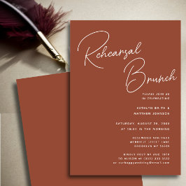 Convite Terracotta Whimsical Script Chic Test Brunch