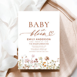 Convite Terracotta Wildflower Baby in Bloom Chá de fraldas
