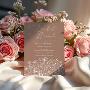 Convite Terracotta Wildflower Boho Bridal BrunChá