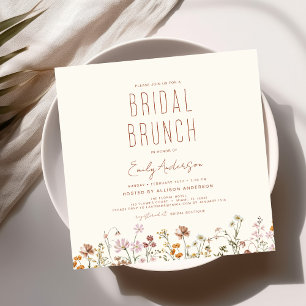 Convite Terracotta Wildflower Bridal BrunChá
