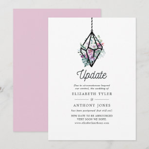 Convite Terrário Geométrico Pastel Atualização de Casament