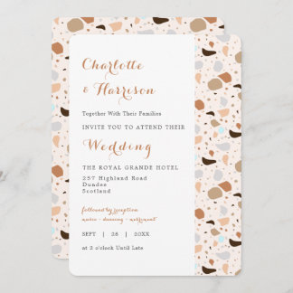 Convite Terrazzo Abstrato Modern Earthy Invitation