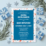 Convite Terrazzo Hand Desenhou Bar Personalizado Bat Mitzv<br><div class="desc">Cartão perfeito para anunciar um morcego mitzvah, bar mitzvah ou outra celebração judaica! A mão fez um padrão de terrazzo para você na frente e atrás! TOTALMENTE PERSONALIZÁVEL! Clique em "Personalizar" acima para editar o texto. Clique em "editar usando a ferramenta design" para ajustar as fontes, as cores e os...</div>
