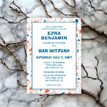Convite Terrazzo Hand Desenhou Bar Personalizado Bat Mitzv<br><div class="desc">Cartão perfeito para anunciar um morcego mitzvah, bar mitzvah ou outra celebração judaica! A mão fez um padrão de terrazzo para você na frente e atrás! TOTALMENTE PERSONALIZÁVEL! Clique em "Personalizar" acima para editar o texto. Clique em "editar usando a ferramenta design" para ajustar as fontes, as cores e os...</div>