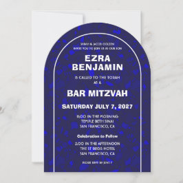 Convite Terrazzo Hand Desenhou Bar Personalizado Bat Mitzv