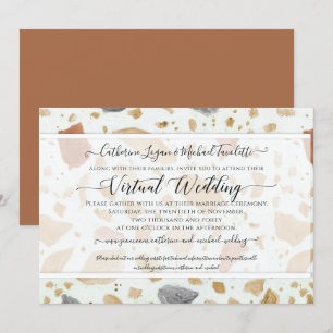 Convite Terrazzo Terra-cotta Casamento Virtual Moderno Ter