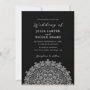 Convite Terreno Mexicano Retro Florido Mandala Casamento