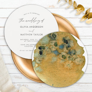 Convite Terroso Amarelo Marrom Aquarela O Casamento De