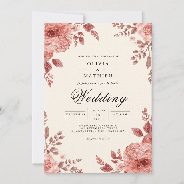Convite Terthy Bloom Arch Flourish Weding (Frente)