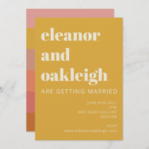 Convite Terthy Boho Rust Amarelo Moderno Casamento Geométr