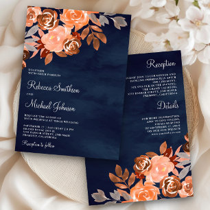 Convite Terthy Terracotta Floral Tudo em Um Casamento de M