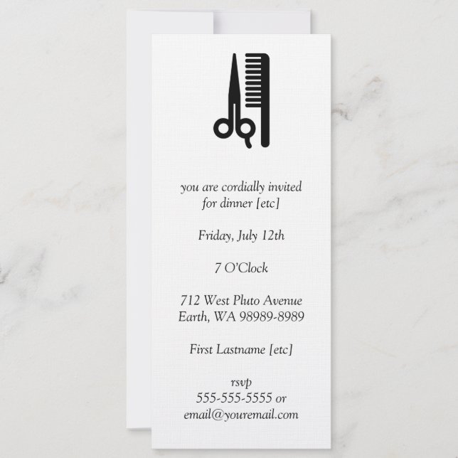 Convite Tesoura e Comb (Frente)