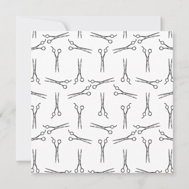 Convite Tesouras de Salão Pastas de Cabeças de Cabeças CLI (Frente)