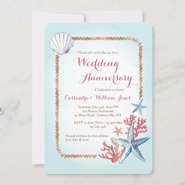 Convite Tesouros do Sea Invitation (Frente)