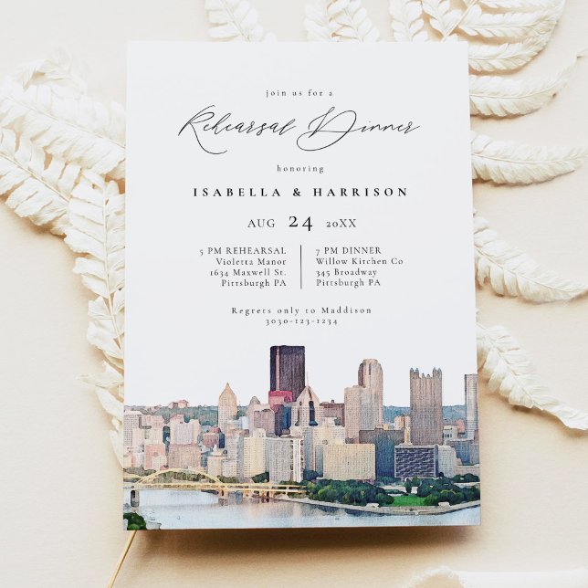 Convite Teste de Casamento de Skyline Pittsburgh (Criador carregado)