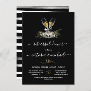 Convite Teste de champanhe Janto de aquarela floral Invit