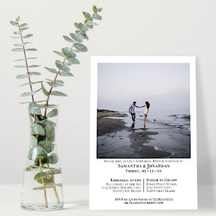 Convite Teste e Janto de Casamento Mínimo de Foto Moderna