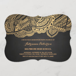 Convite Teste padrão Dourado da mandala do quadro do