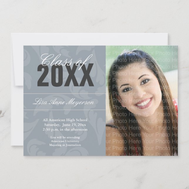 Convite Teste padrão elegante das ondas: Prata (Frente)