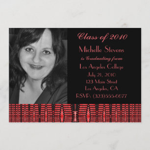 Convite teste padrão preto vermelho