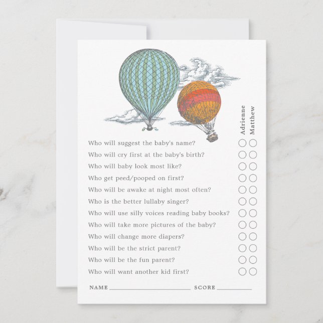 Convite Teste principal do balão de ar quente para cima e  (Frente)