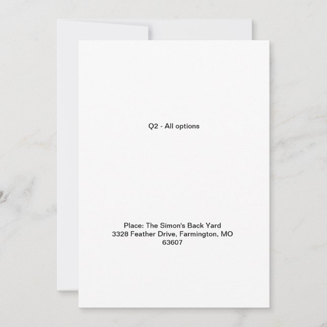 Convite Teste todas as opções do segundo trimestre (Frente)