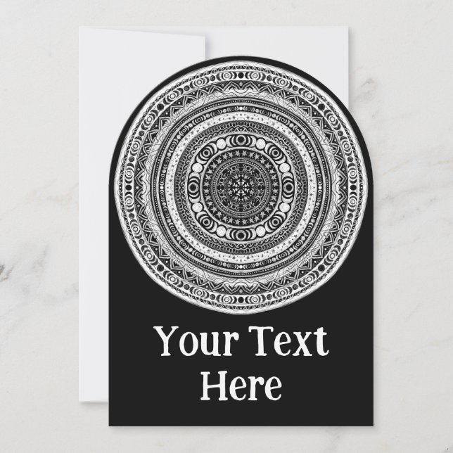 Convite Testemunha de Lua Tripla de Mandala (Frente)