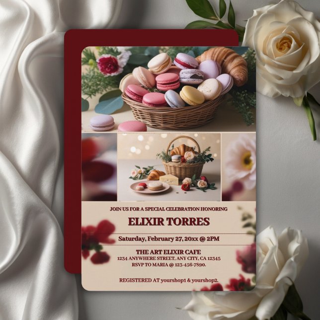 Convite Testemunha de Macaroons de Paris Patisseries (Criador carregado)