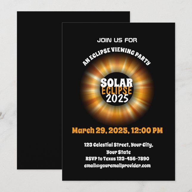 Convite Testemunhando o Eclipse Solar Parcial 29/3/2025 (Frente/Verso)