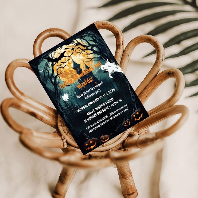 Convite Testemunhas e Reuniões do Feiticeiro do Halloween (Criador carregado)