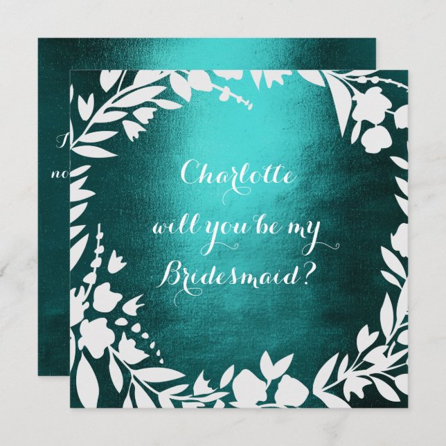 Convite Teto Branco De Ferro Você Será A Bridesmaid (Frente/Verso)