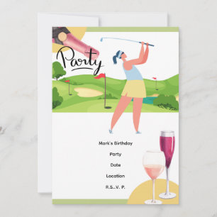 Convite Teto Par de Vamos Golfer para Festa