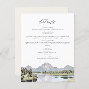 Convite TETON NATIONAL PARK Mountain Wedding Details Card