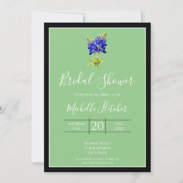 Convite Texas Bluebonnets em Sage, Primavera, Bridal