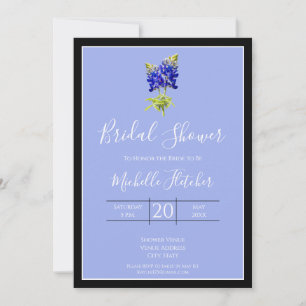 Convite Texas Bluebonnets em Slate Blue, Primavera, Bridal