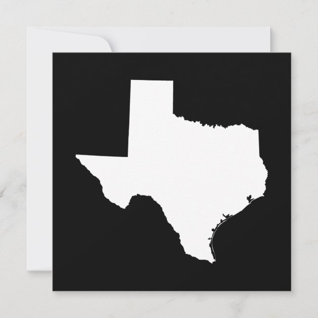 Convite Texas em branco e preto (Frente)