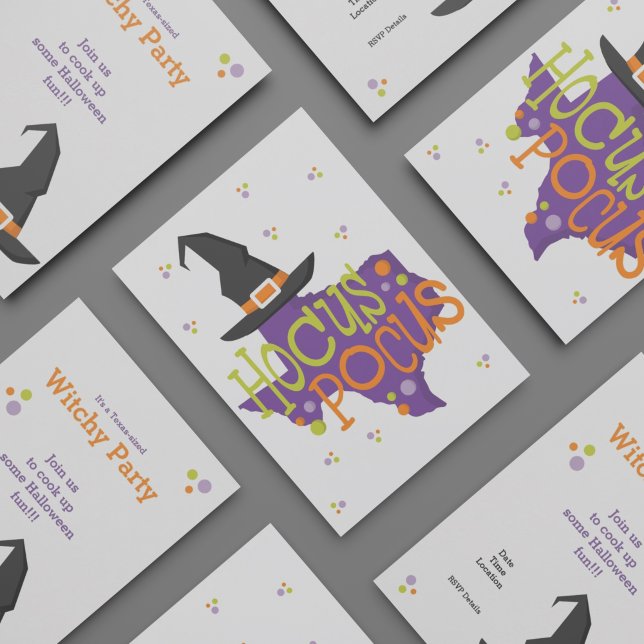 Convite Texas Hocus Pocus Halloween (Criador carregado)