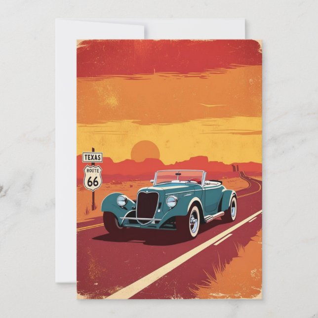 Convite Texas Route 66 FESTIVAL POSRCARD (Frente)