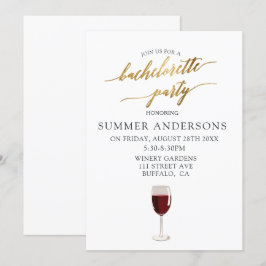 Convite Têxteis de folhas de ouro simples Festa de solteir