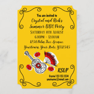 Convite Texto da frente dos cantos das Souvenirs em espanh