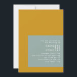 Convite Texto da Máquina de Escrever Geométrica Casamento<br><div class="desc">Texto da Máquina Geométrica Texto da Mostarda Sage Convite de Casamento com detalhes do site da RSVP.</div>