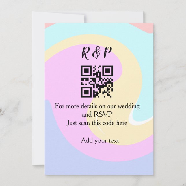 Convite Texto de adição de nome do site de casamento rsvp  (Frente)