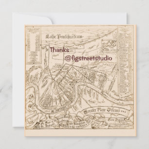 Convite Texto de edição do Mapa do Novo Orleans Antigo, pa