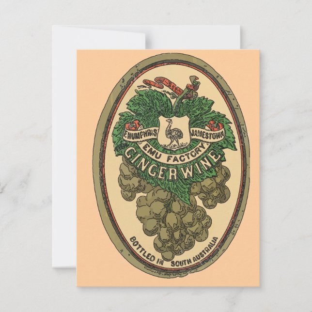 Convite Texto de Edição do Rótulo do Vinho de Gengibre Ant (Frente)