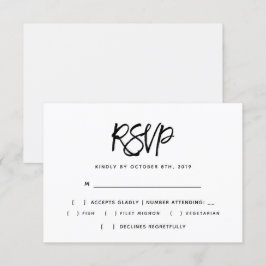 Convite Texto de Escova de Casamento RSVP