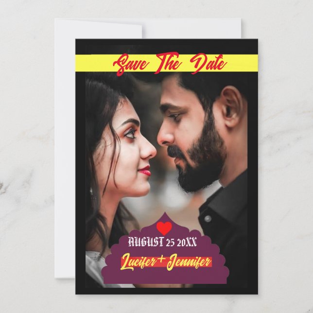 Convite Texto de Foto Elegante Moderno personaliza a pagin (Frente)