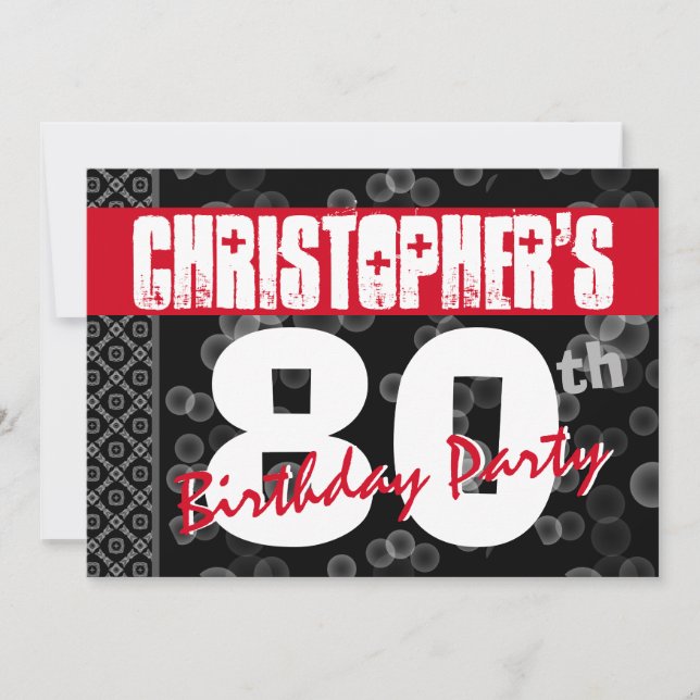 Convite Texto De Grunge De Aniversário Para Ele A01 (Frente)